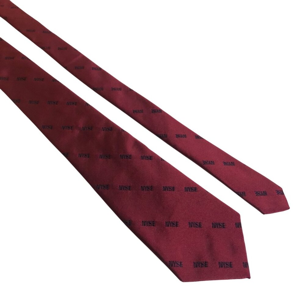 New York Stock Exchange NYSE Silk Tie Maroon Mens Necktie Accessory Office Gift